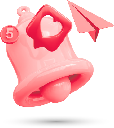 Cartoon notification bell.